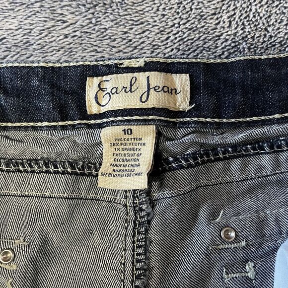 EARL WOMENS JEANS Sz 10 Bootcut Flare Stretch Denim Jeans Bling Rhinestone - Picture 6 of 10